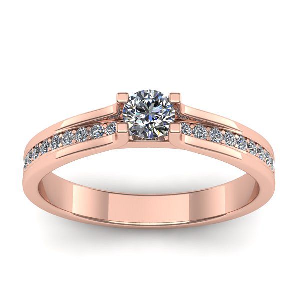 Inel logodna cu diamant rotund