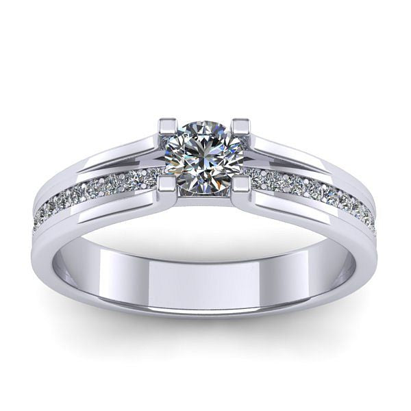 Inel logodna cu diamant rotund