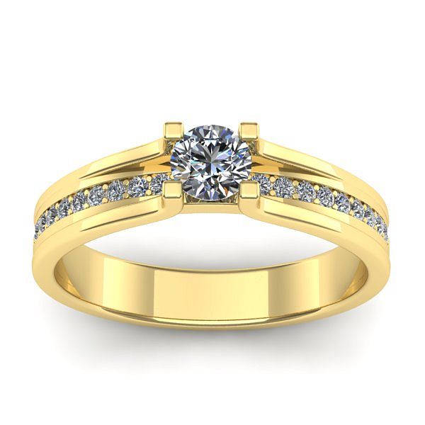 Inel cu diamant rotund