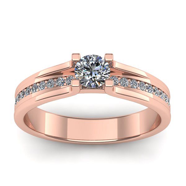 Inel de logodna cu diamant rotund