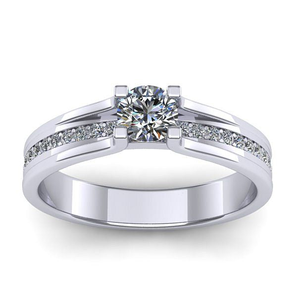 Inel cu diamant rotund