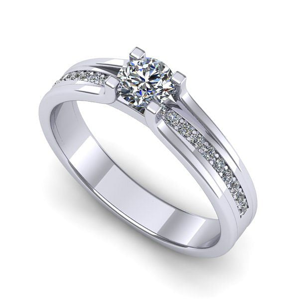 Inel din aur alb cu diamant