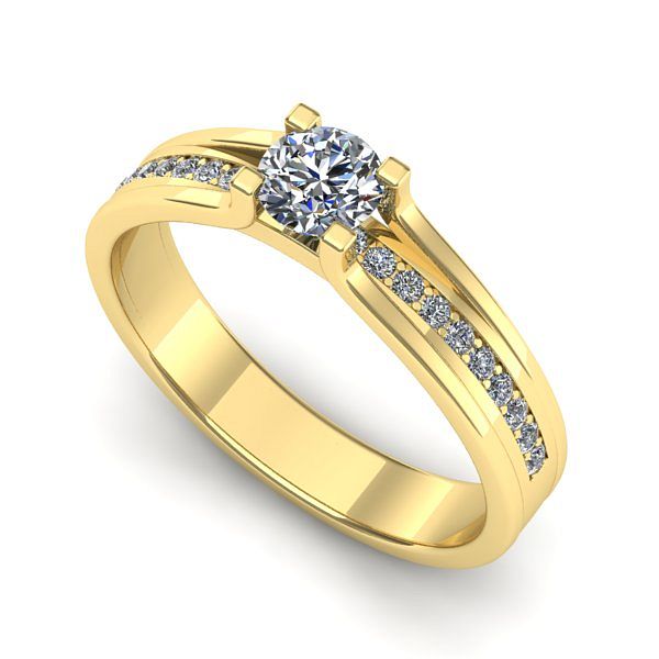 Inel din aur galben cu diamant