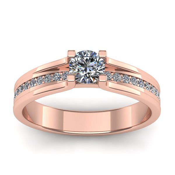 Inel cu diamant rotund