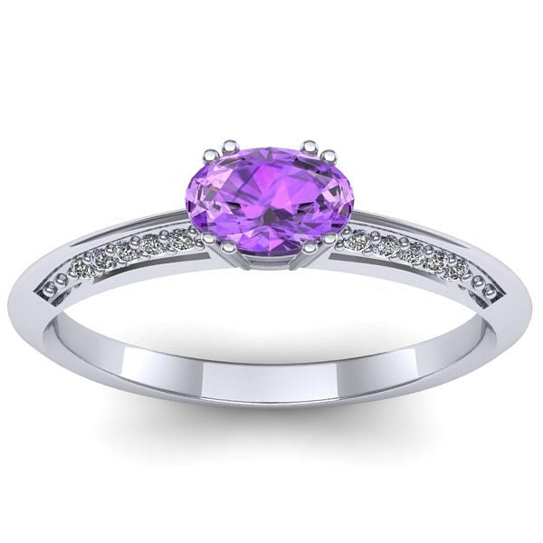 Inel cu ametist oval