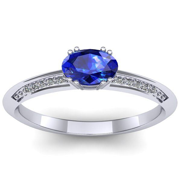 Inel logodna cu safir oval