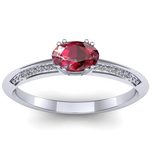 Inel de logodna cu rubin oval