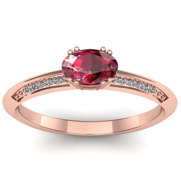 Inel cu rubin oval