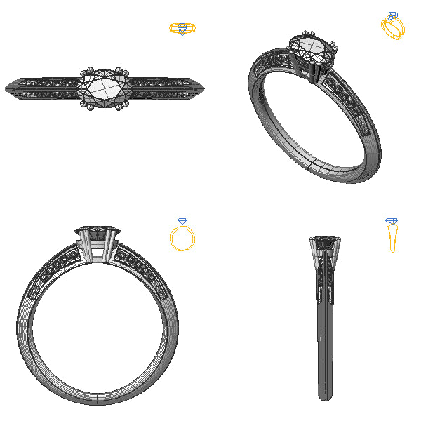 Inel de logodna sidestone cu safir