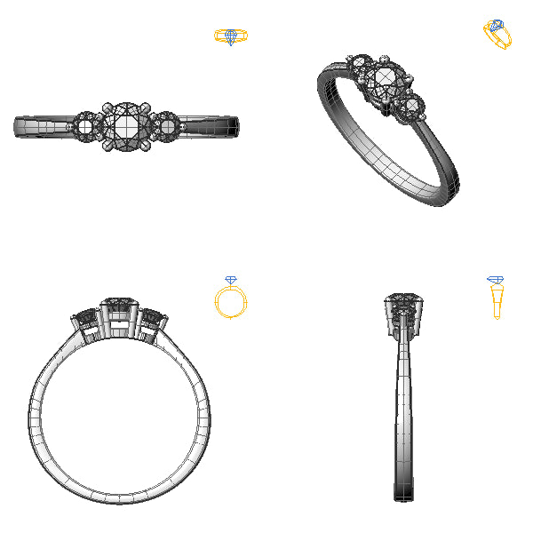 Inel logodna 3stone cu peridot