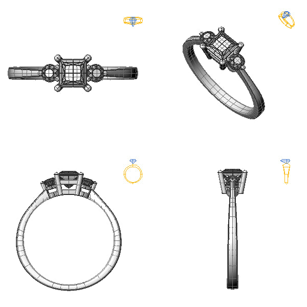 Inel 3stone cu safir roz