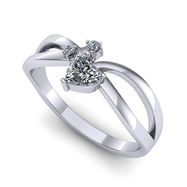 Inel de logodna din aur alb cu diamant