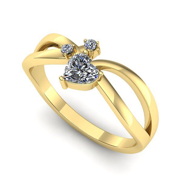 Inel logodna din aur galben cu diamant