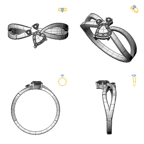 Inel de logodna 3stone cu diamant