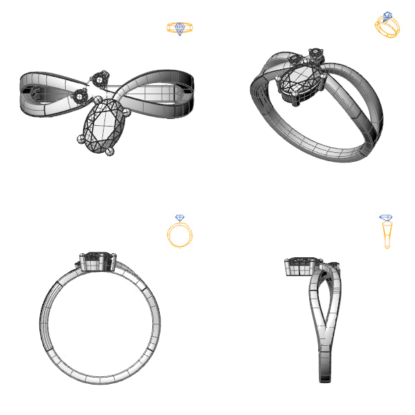 Inel de logodna 3stone cu ametist