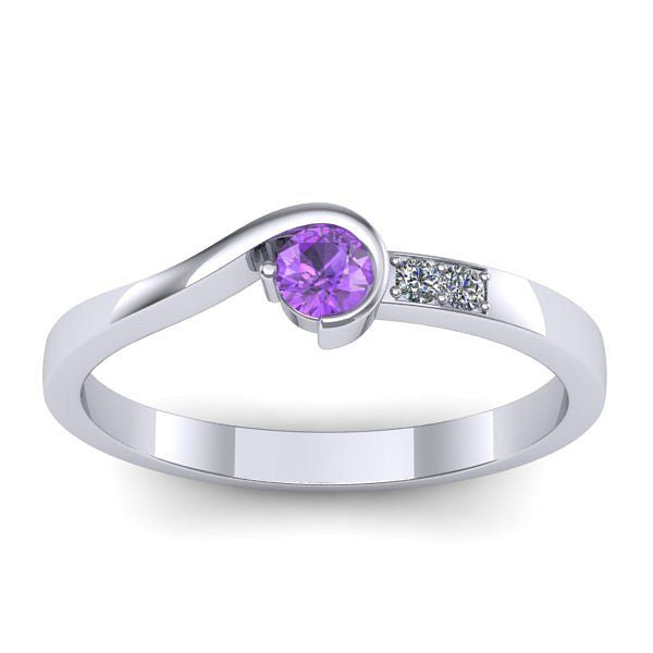 Inel cu ametist rotund