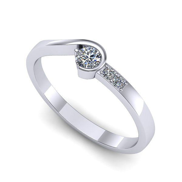 Inel logodna din aur alb cu diamant
