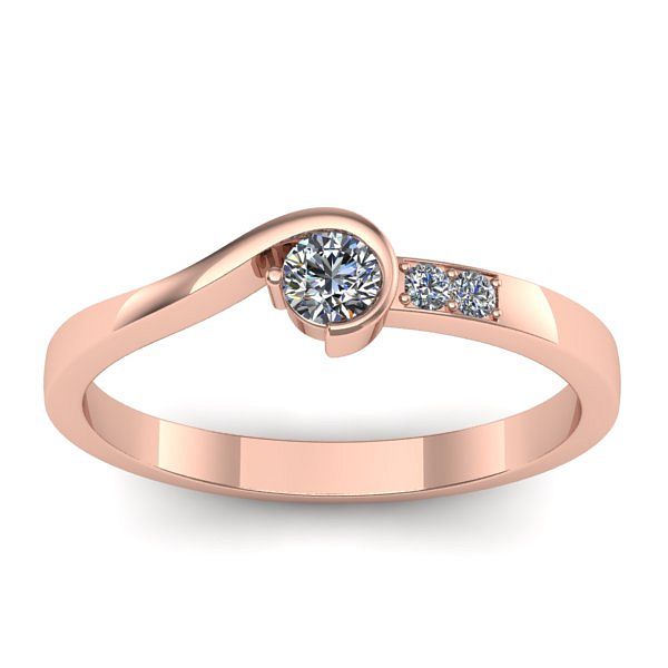 Inel cu diamant rotund