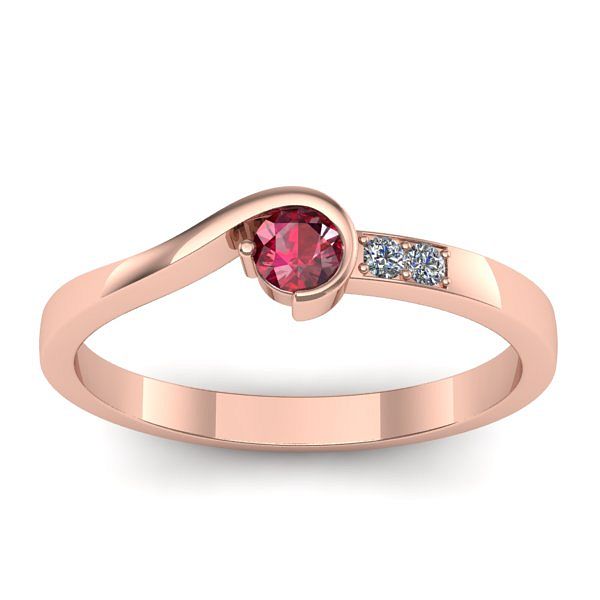 Inel cu rubin rotund