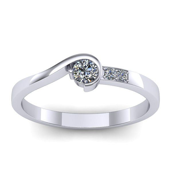 Inel de logodna cu safir alb rotund