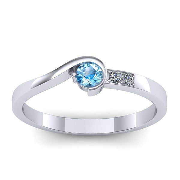 Inel logodna cu topaz blue rotund