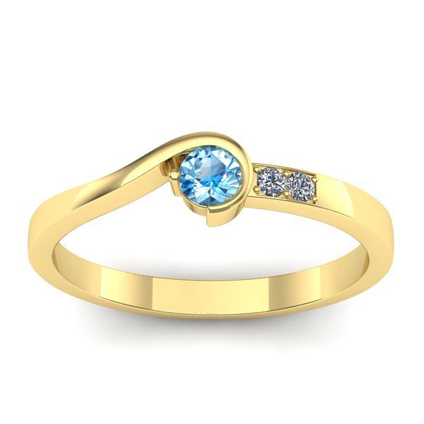 Inel cu topaz blue rotund