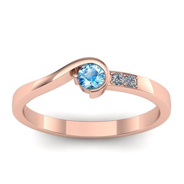 Inel de logodna cu topaz blue rotund