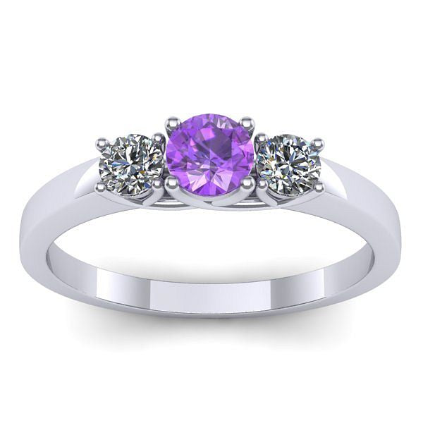 Inel logodna cu ametist rotund