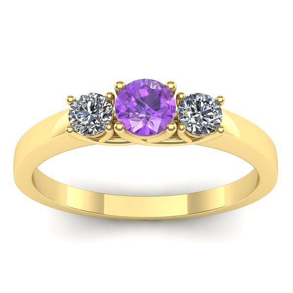 Inel de logodna cu ametist rotund