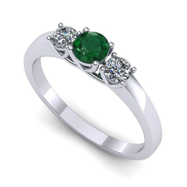 Inel din aur alb cu smarald