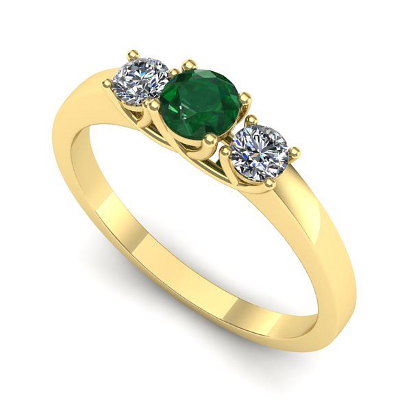 Inel din aur galben cu smarald