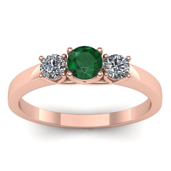 Inel cu smarald rotund