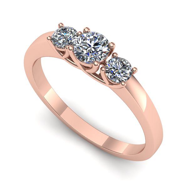 Inel din aur roz cu diamant