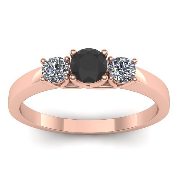 Inel logodna cu diamant negru rotund