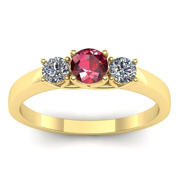 Inel de logodna cu rubin rotund