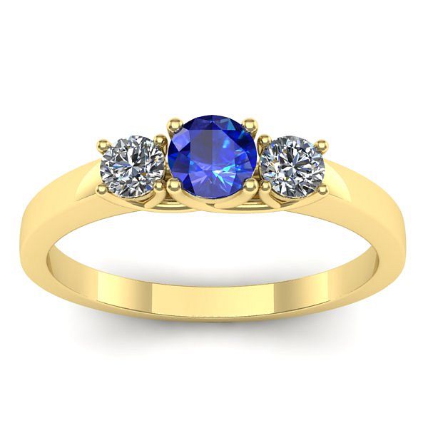 Inel logodna cu safir rotund