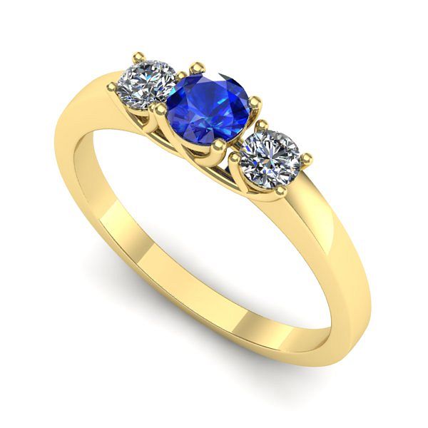 Inel din aur galben cu safir