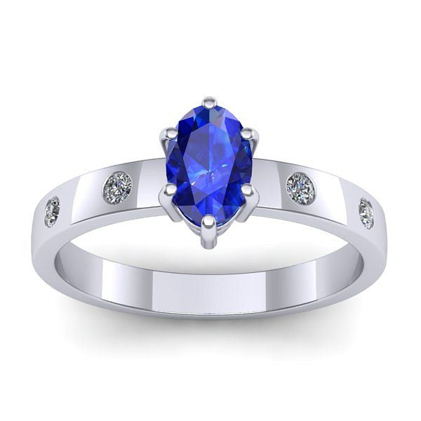 Inel logodna cu safir oval