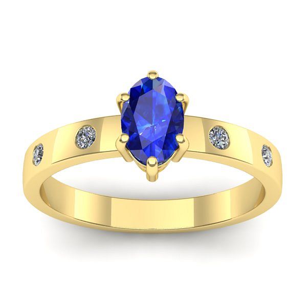 Inel de logodna cu safir oval