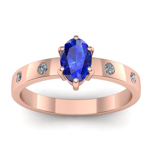 Inel de logodna cu safir oval
