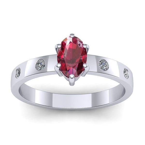 Inel cu rubin oval