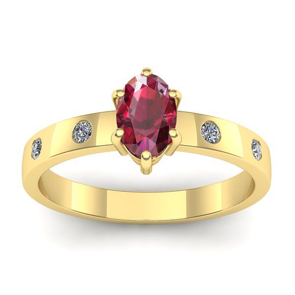 Inel logodna cu rubin oval