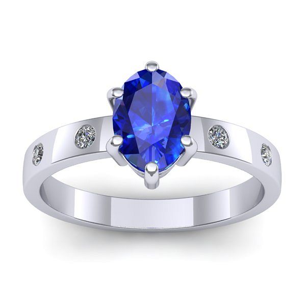 Inel de logodna cu safir oval