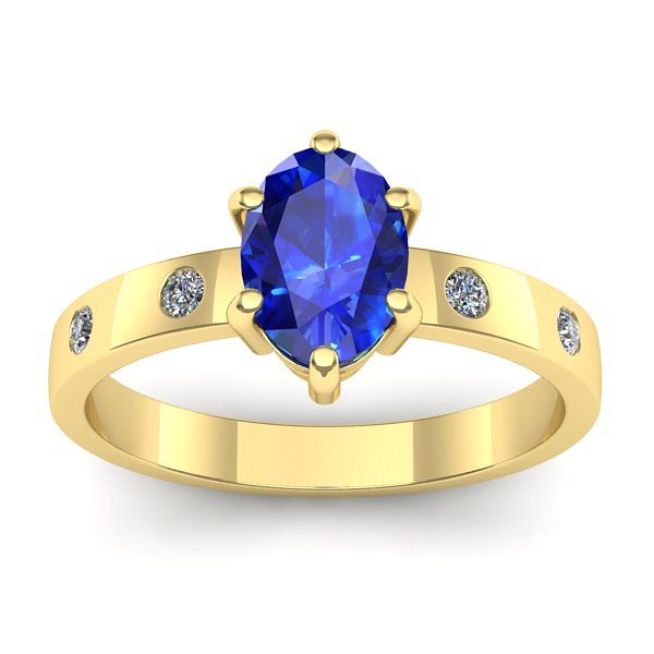 Inel de logodna cu safir oval
