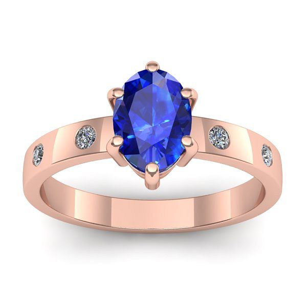Inel logodna cu safir oval