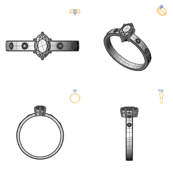 Inel de logodna sidestone cu ametist