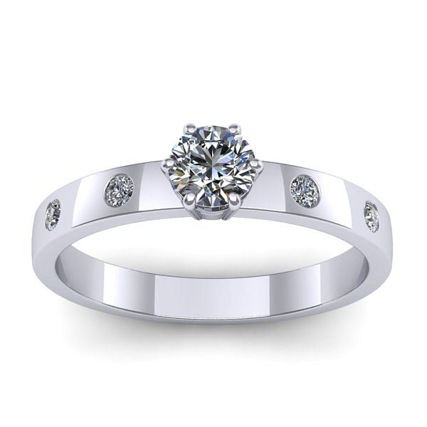 Inel cu diamant rotund