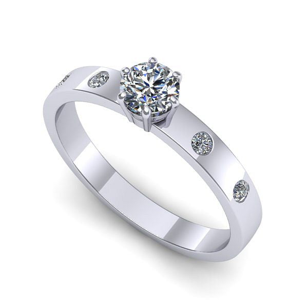 Inel de logodna din aur alb cu diamant