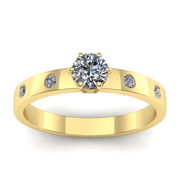 Inel de logodna cu diamant rotund