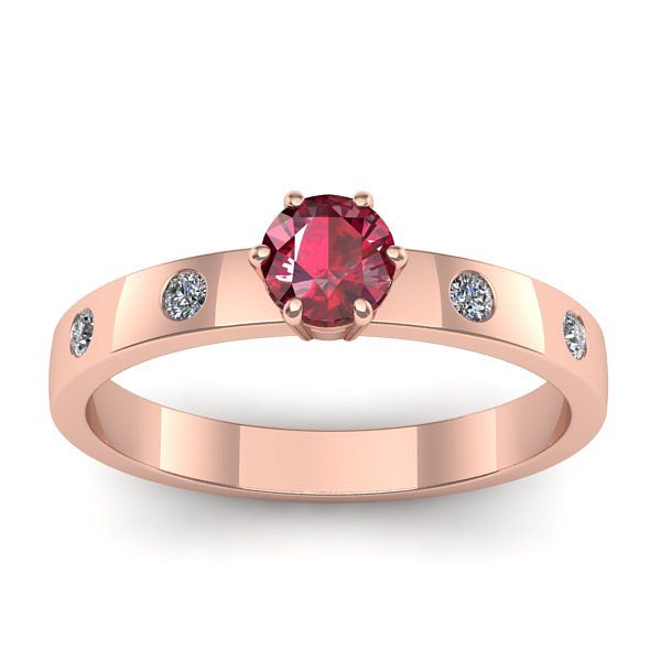 Inel cu rubin rotund